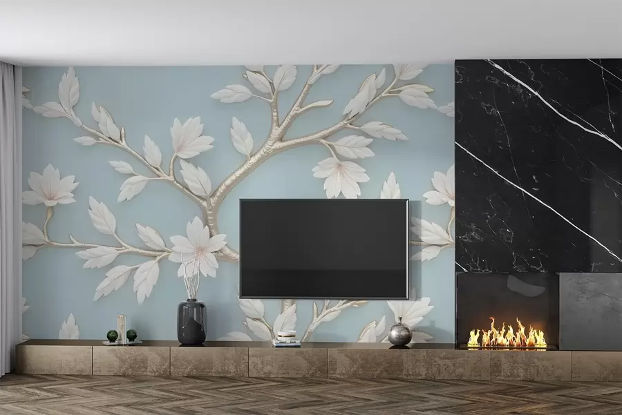 zidne murale Rascvjetana grana naslikana je u uljanom stilu w02842