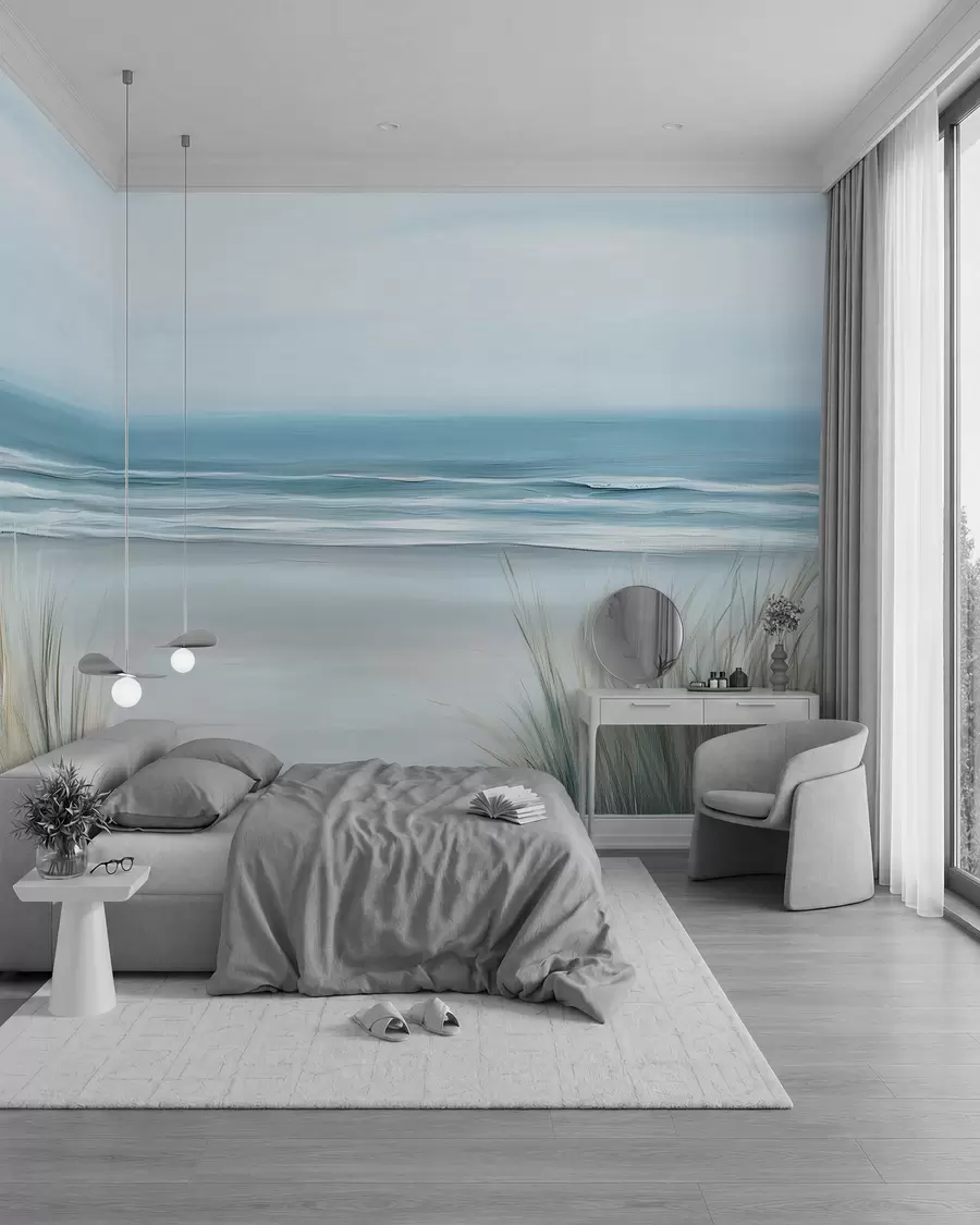 zidne murale Pejzaž s divljom plažom u stilu ulja na platnu w02869