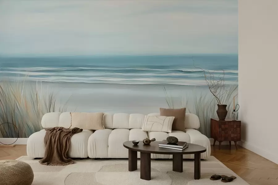 zidne murale Pejzaž s divljom plažom u stilu ulja na platnu w02869