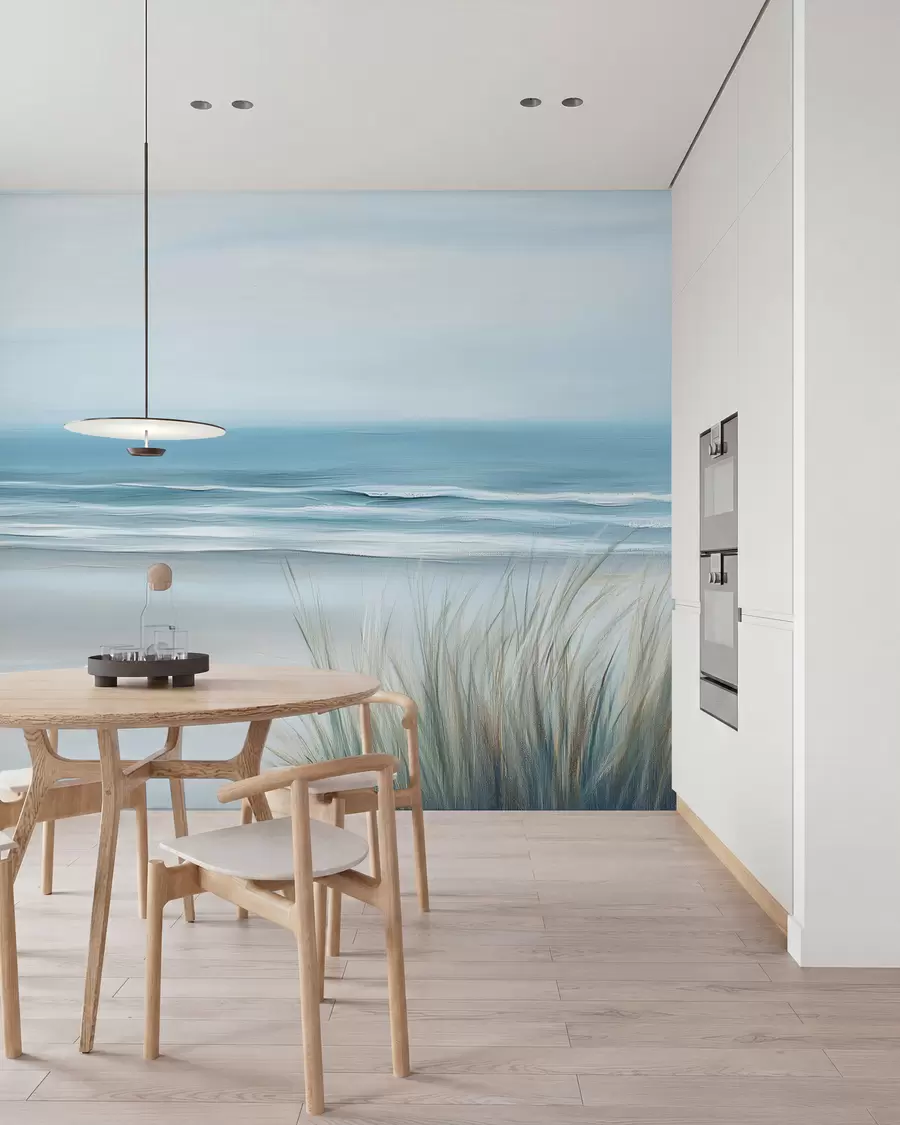 zidne murale Pejzaž s divljom plažom u stilu ulja na platnu w02869