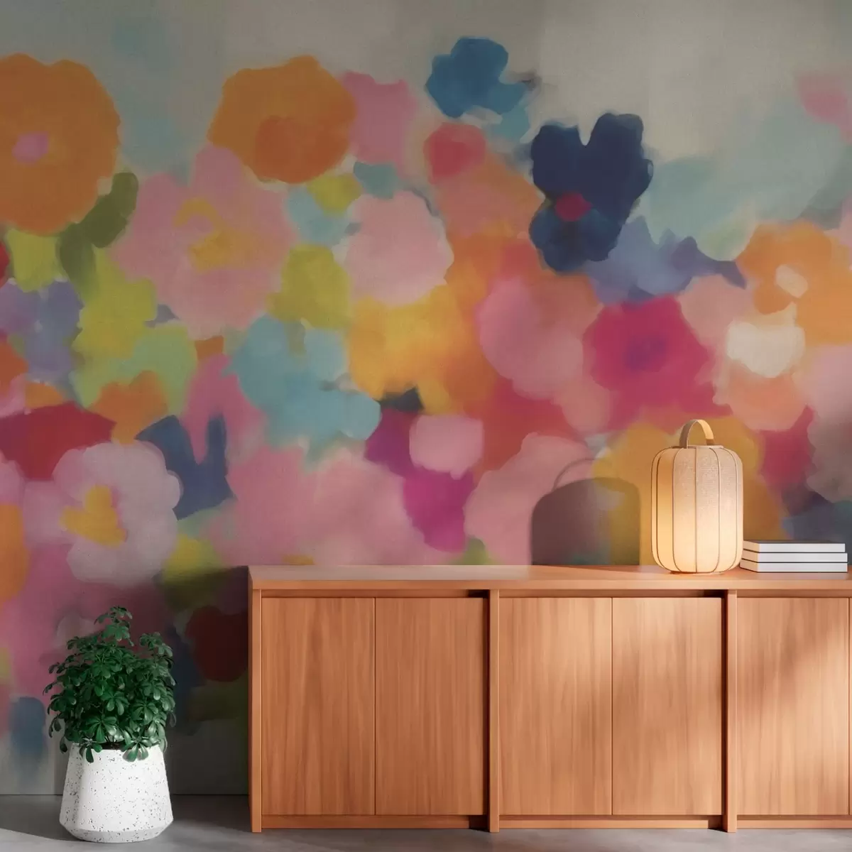 zidne murale Apstrakcija šarenog cvijeća w02883