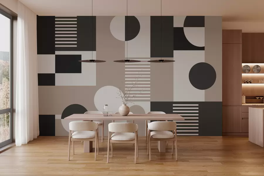 zidne murale Geometrijski oblici u tamnim bojama w02916v3