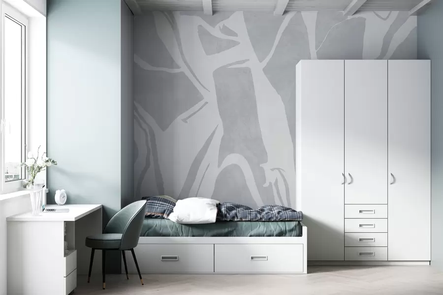 zidne murale Apstraktna grunge geometrijska tapeta u plavoj boji w02917v1