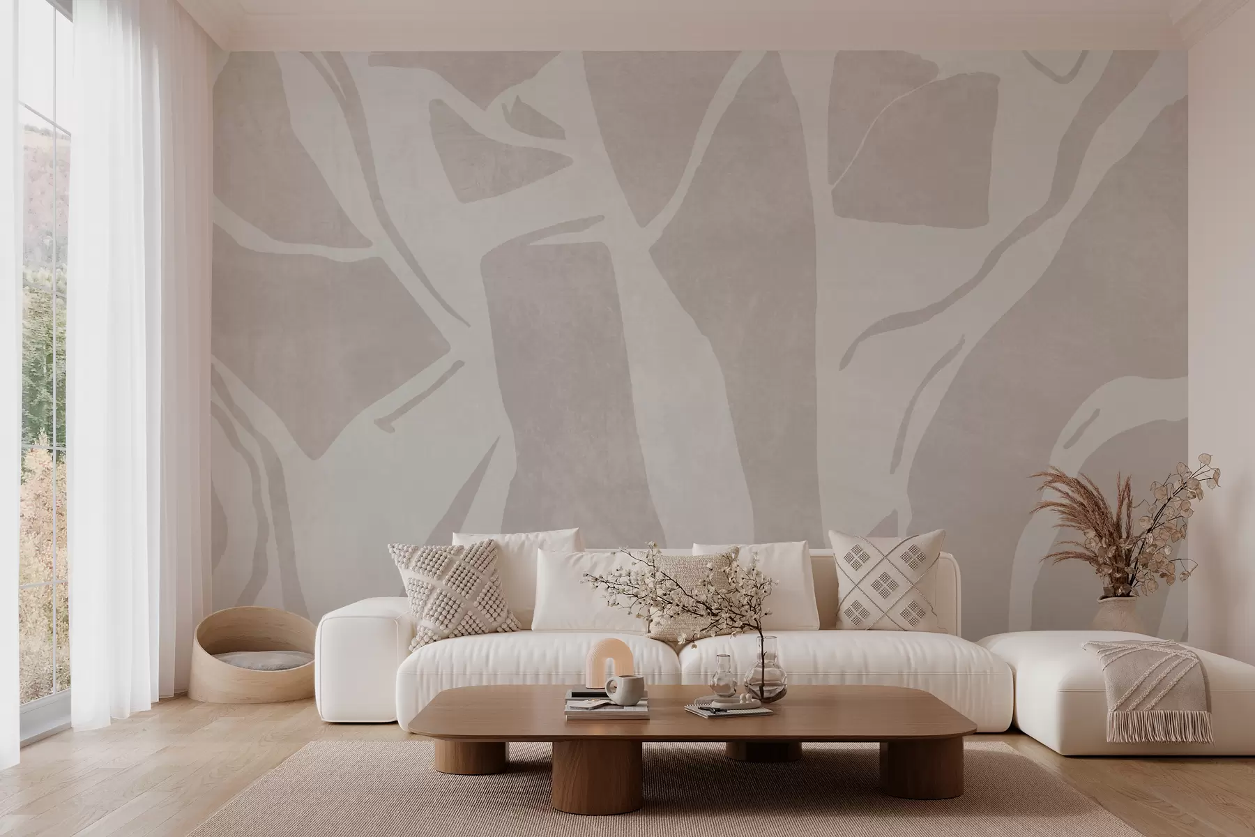 zidne murale Apstraktna geometrijska grunge tapeta u pastelnim bojama w02917v3