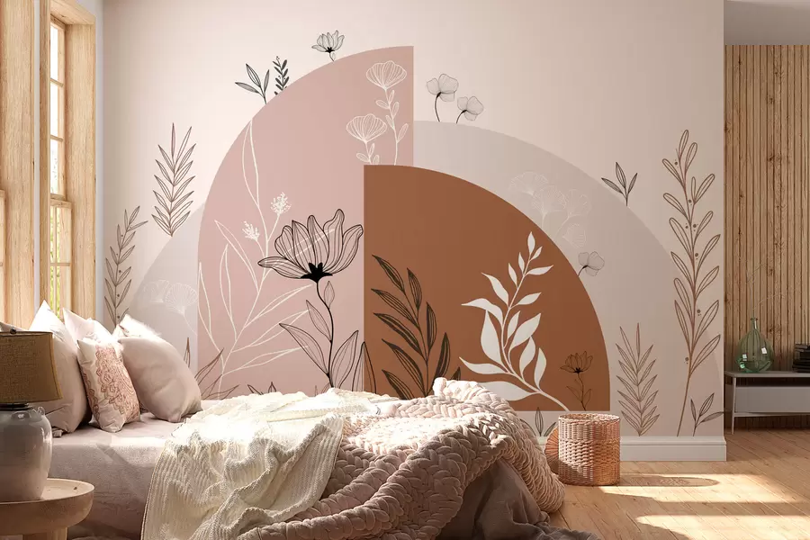 zidne murale Cvijeće i lukovi u boho stilu w02933