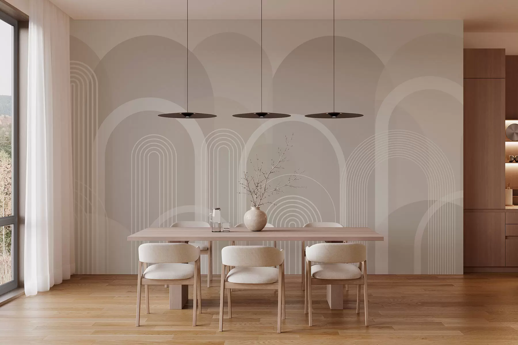 zidne murale Boho geometrijski lukovi w02935v1