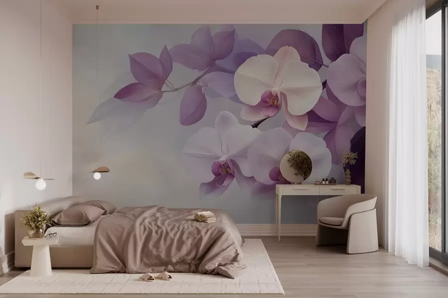 zidne murale Kompozicija s arhivama u ljubičastim nijansama w02910