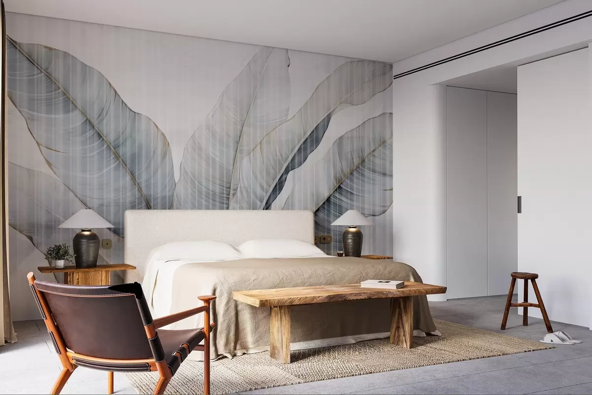 zidne murale Veliko lišće na zidu w02982