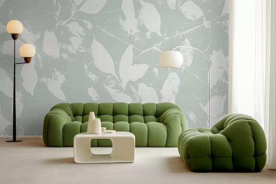 zidne murale Minimalistički uzorak bijelih mrlja w02936