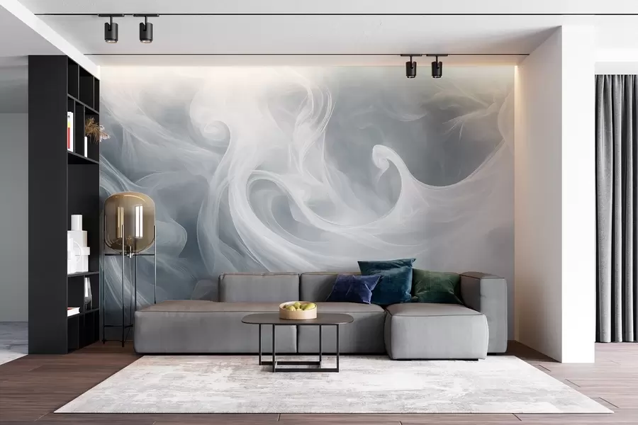 zidne murale Apstrakcija dima u nijansama plave w08708