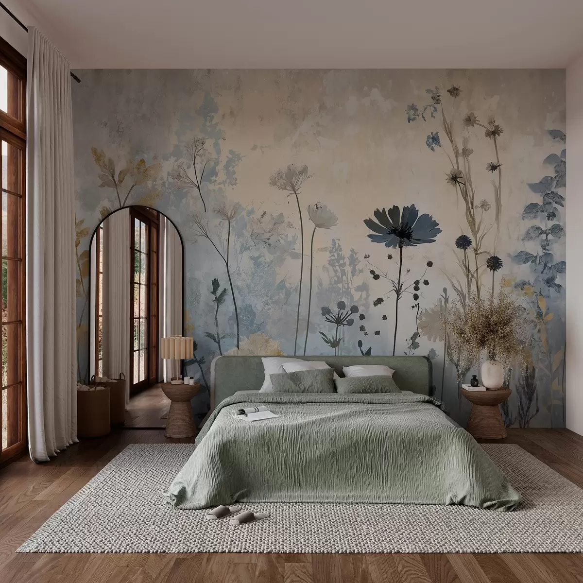 zidne murale Divlje cvijeće na apstraktan način w03022