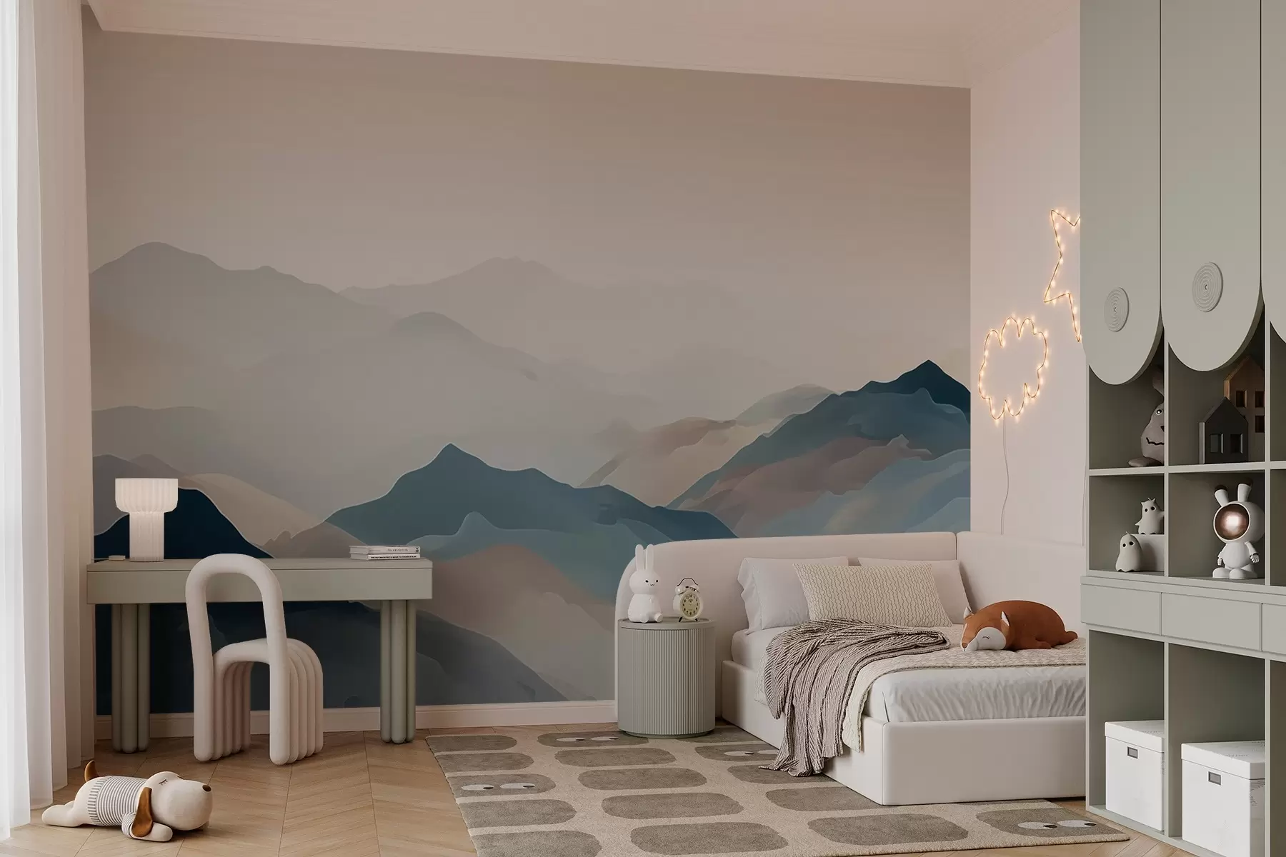 zidne murale Magloviti krajolik s planinama w02997