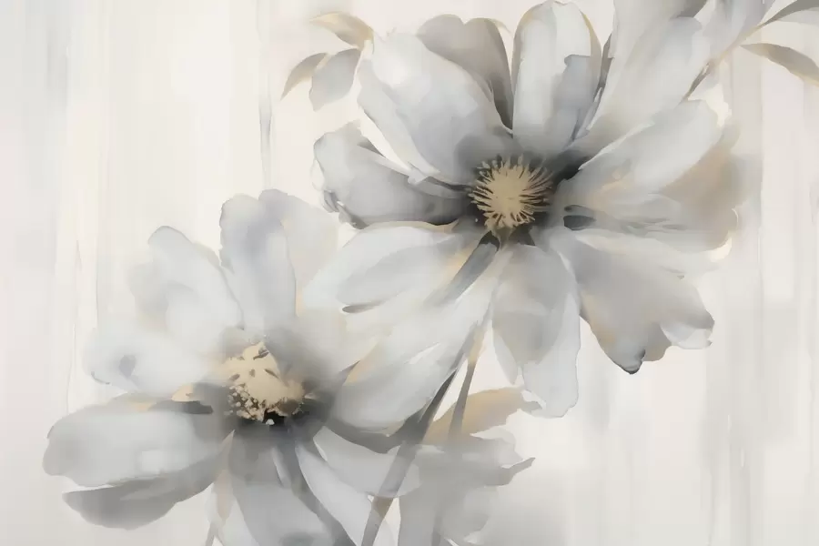 zidne murale Veliko cvijeće imitacija zamućenog akvarela w03073