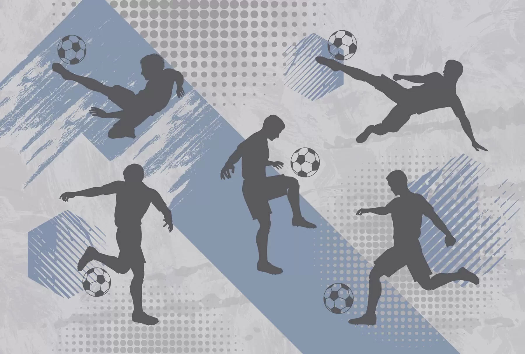 zidne murale Siluete nogometaša na apstraktnoj pozadini w03001v1