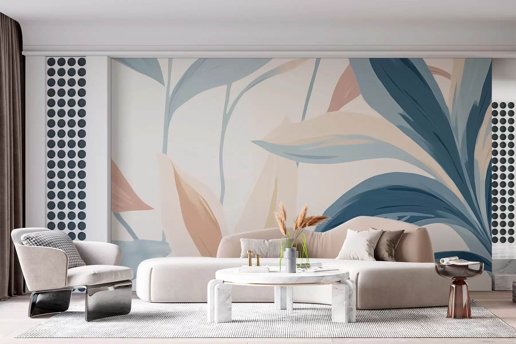 zidne murale Slikano svijetlo lišće w03091