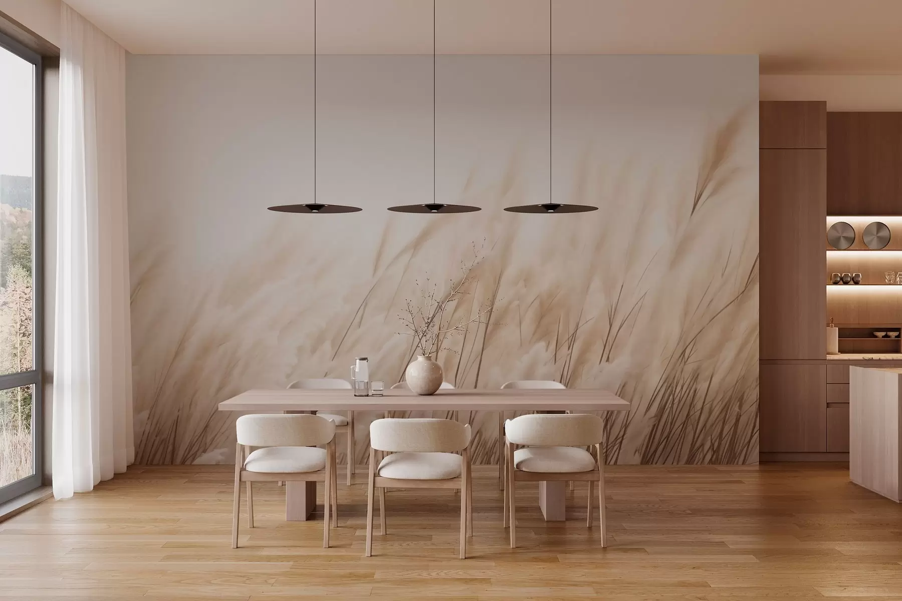 zidne murale Klasići u pastelnim bež bojama w03244