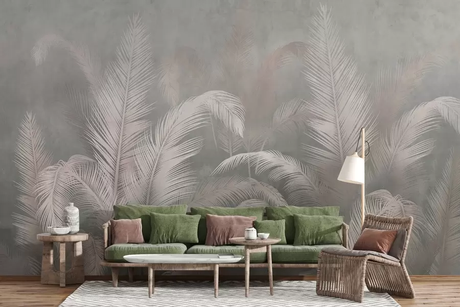 zidne murale Tropsko palmino lišće u grunge stilu w03250v1