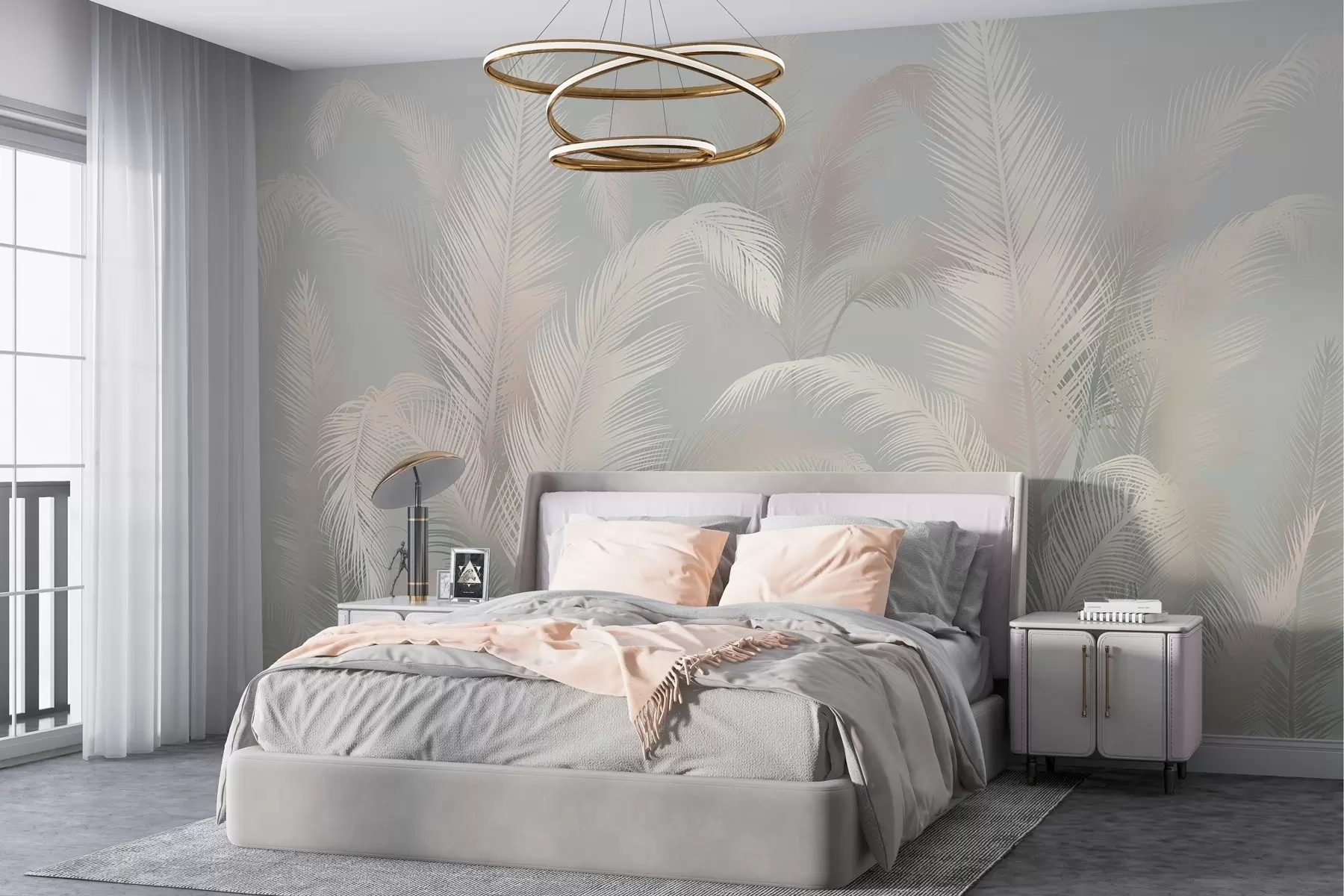 zidne murale Nježno lišće tropske palme w03250v3
