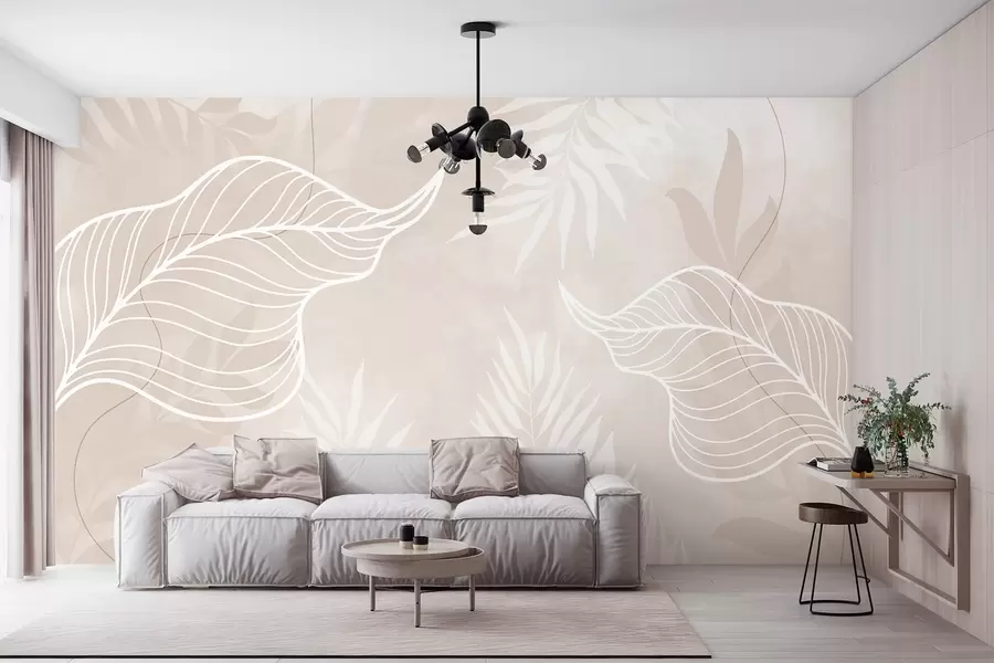 zidne murale Linearni botanički sastav w03235v2