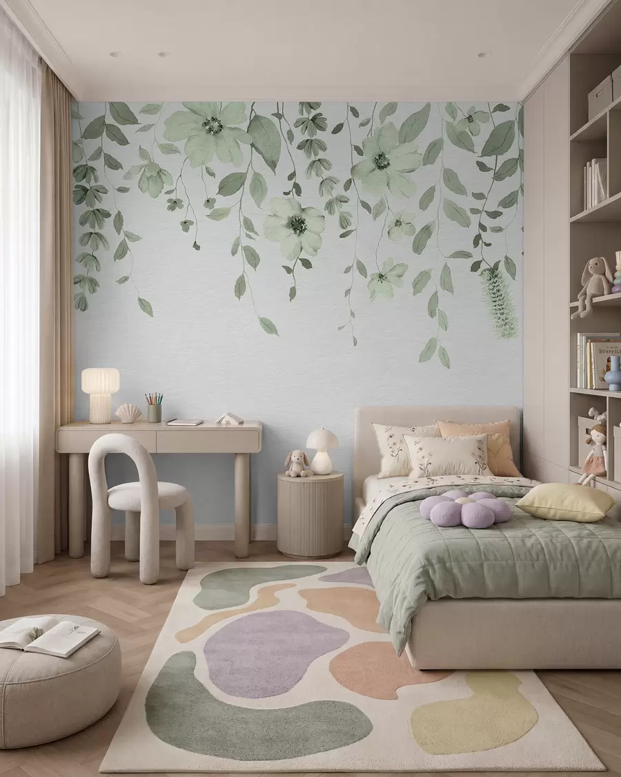 zidne murale Viseći cvjetovi u zelenom w03315v2