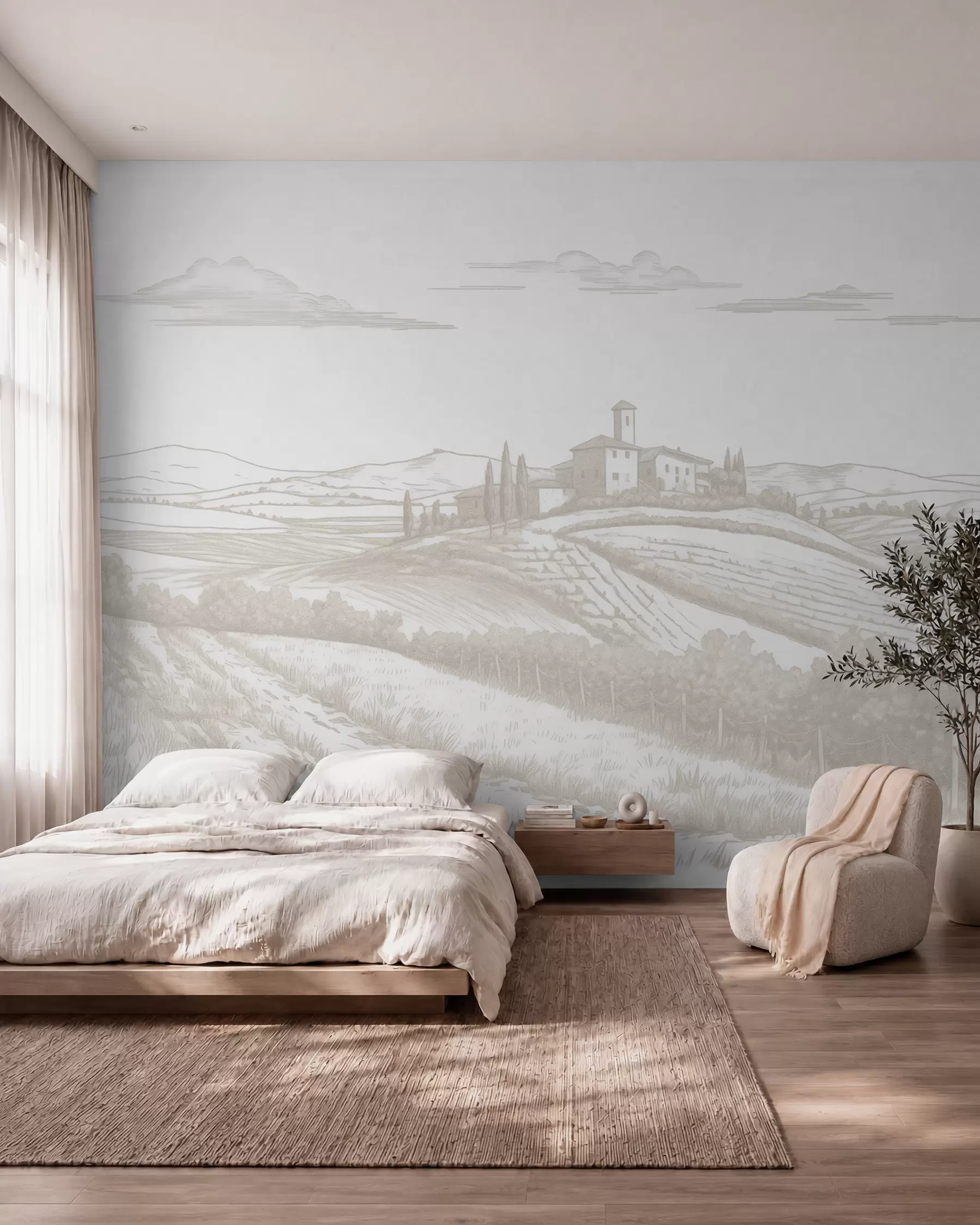 zidne murale Skica vinograda w03349