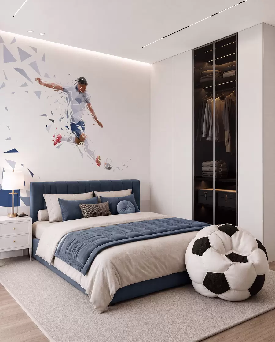 zidne murale Nogomet u uglatim oblicima w03289