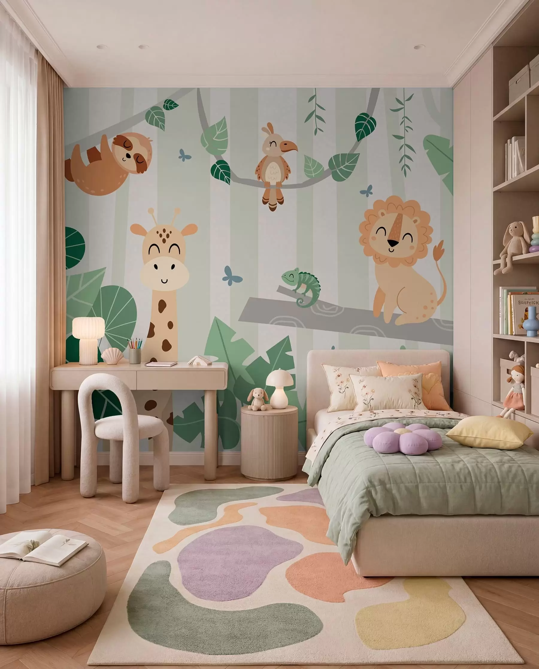 zidne murale Safari prijatelji na drveću w03376v1