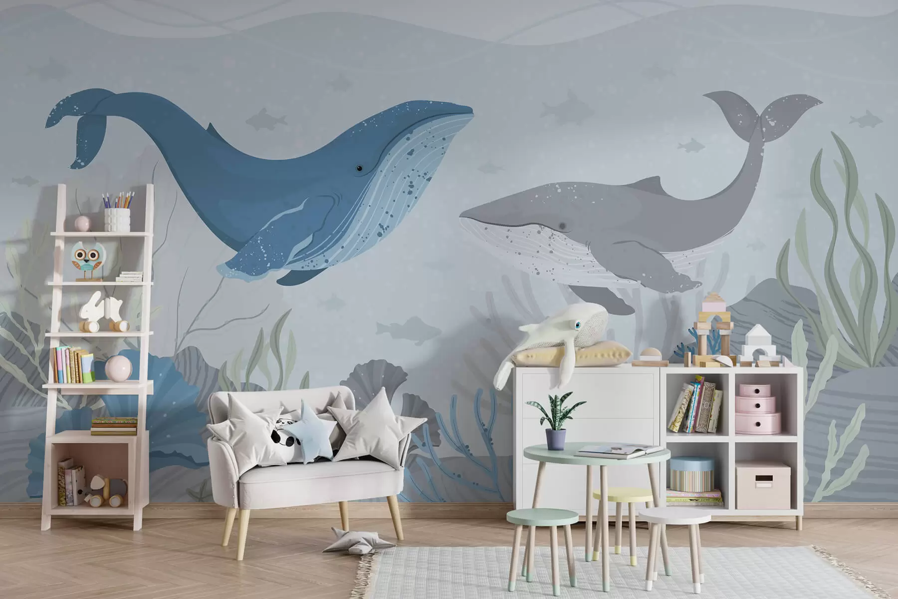 zidne murale Kitovi u oceanu  w03378v1