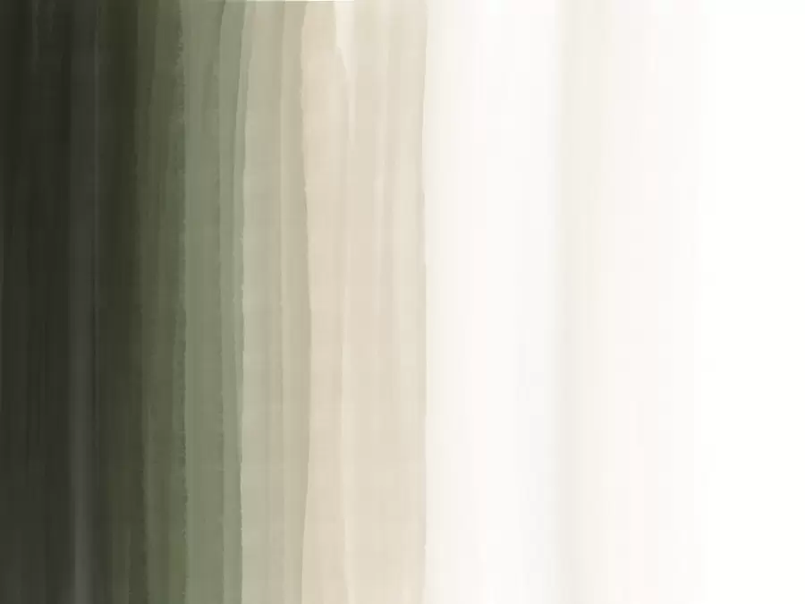 zidne murale Apstraktni minimalistički gradijentni ispis s okomitim prugama tamnozelene, bež i bijele boje  w08915