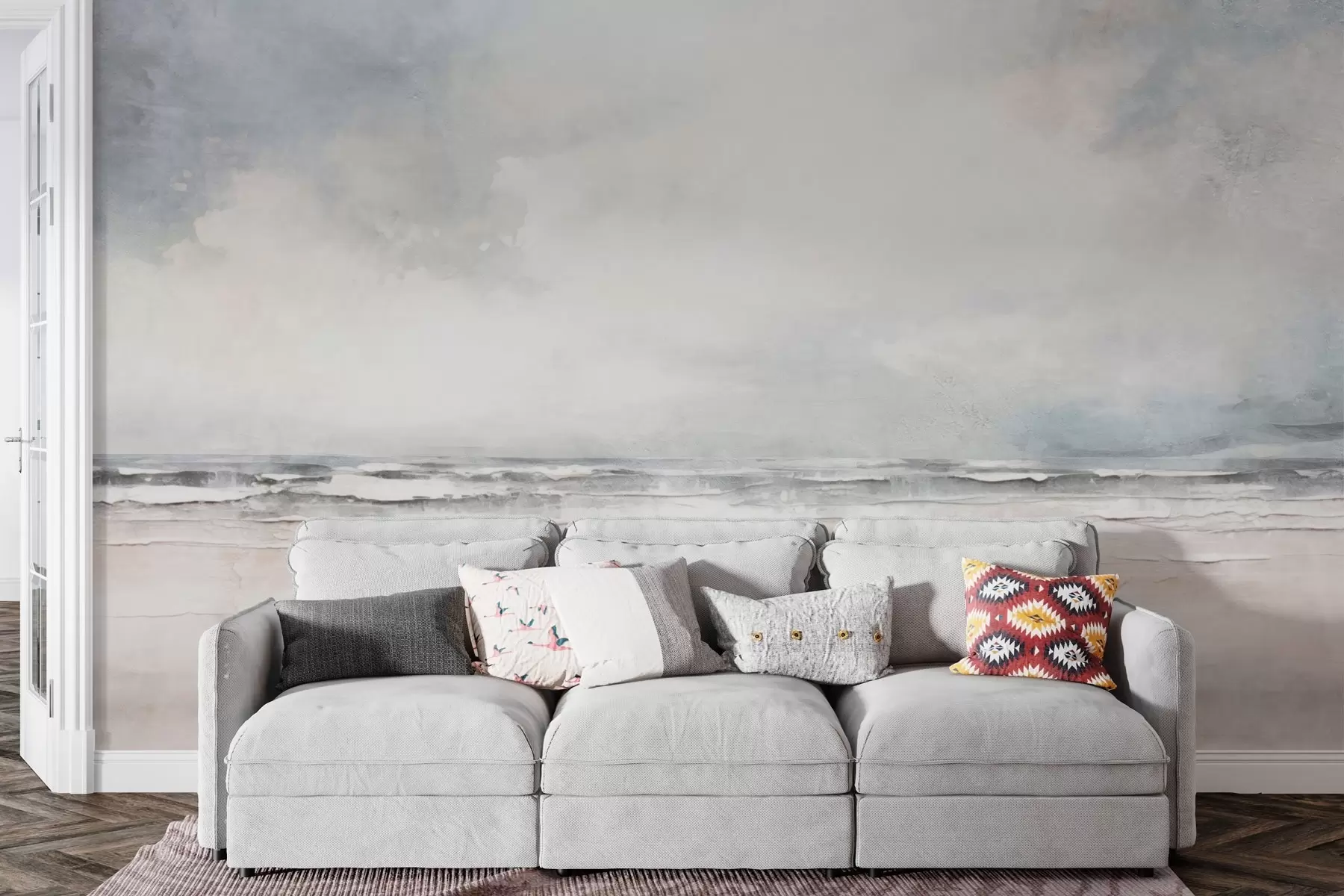 zidne murale Apstraktni horizont susreta neba i mora w03441