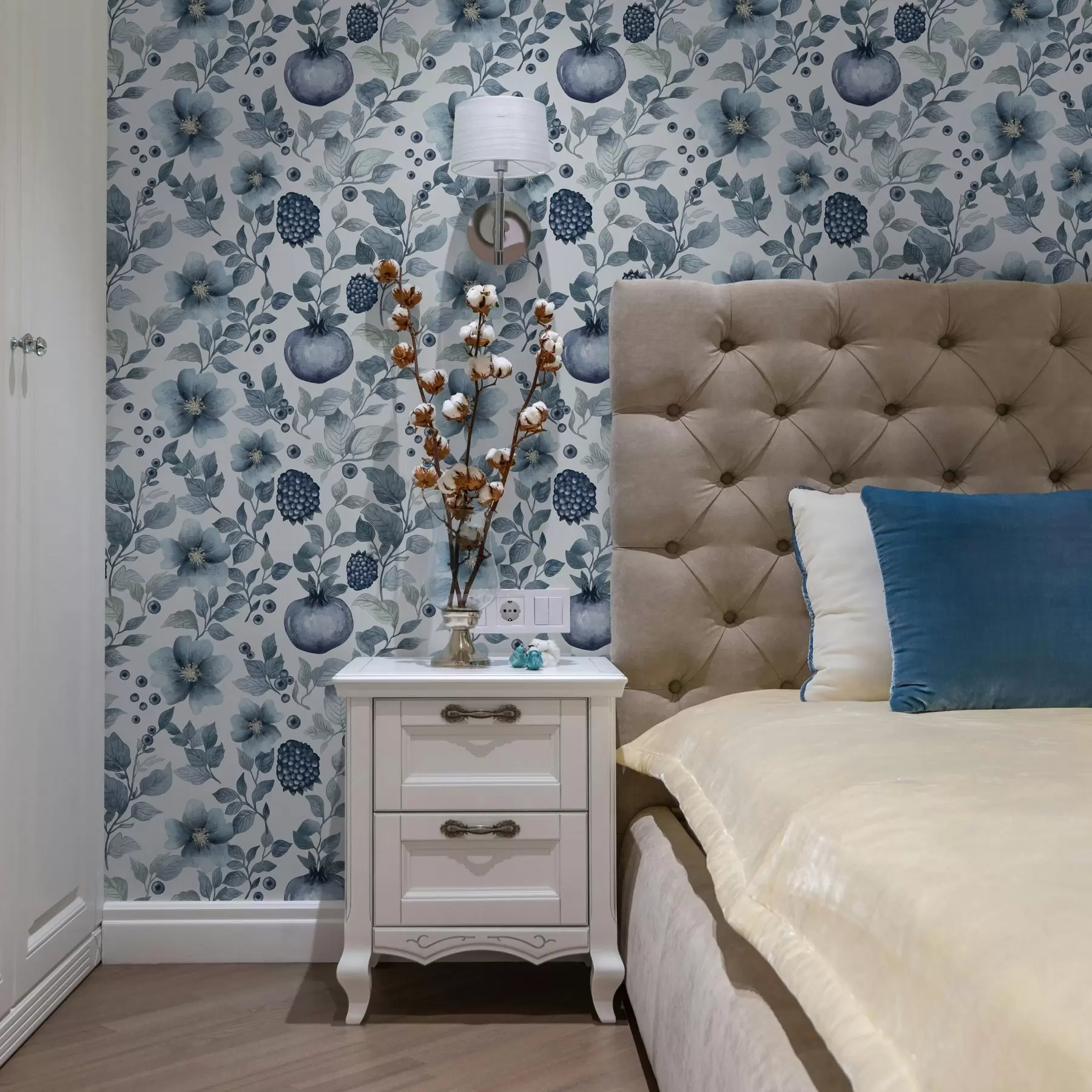 zidne murale Plavo cvijeće i šipak a00002v1