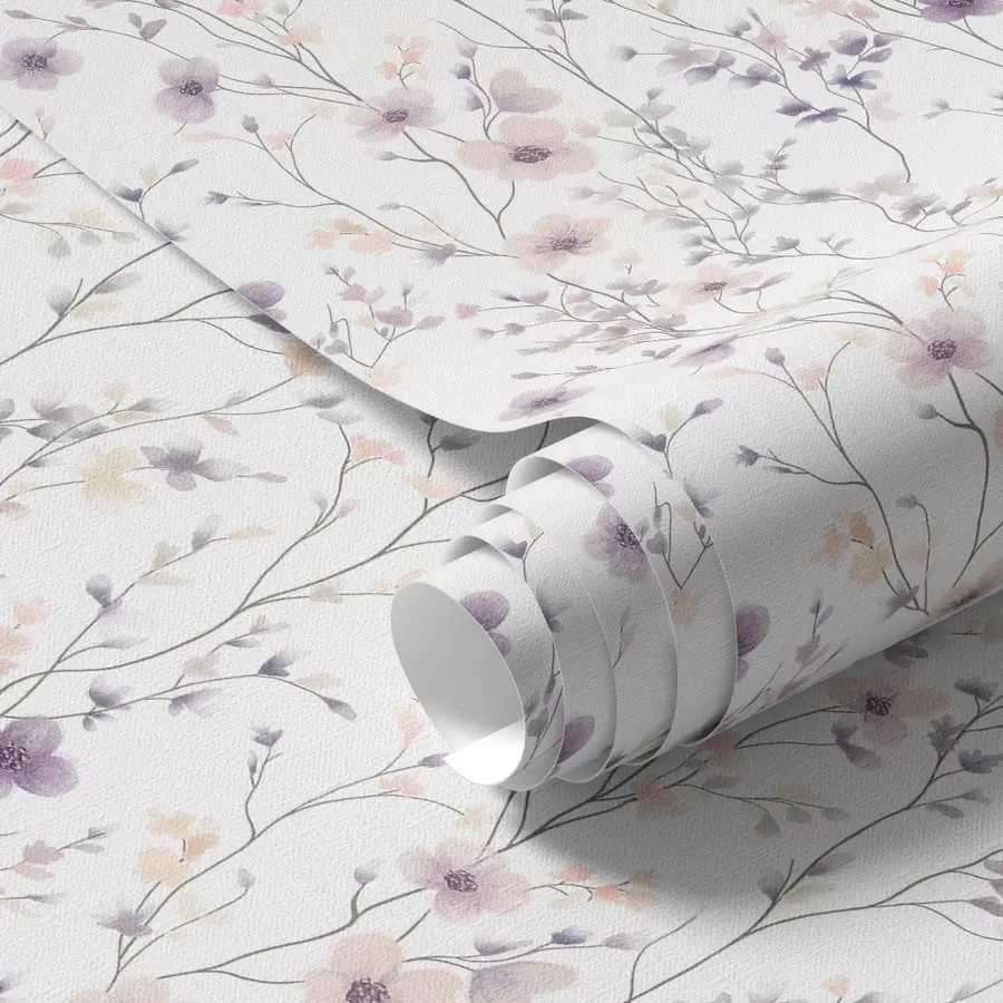 zidne murale Malo poljsko cvijeće s tankim stapkama na svijetloj pozadini a00003