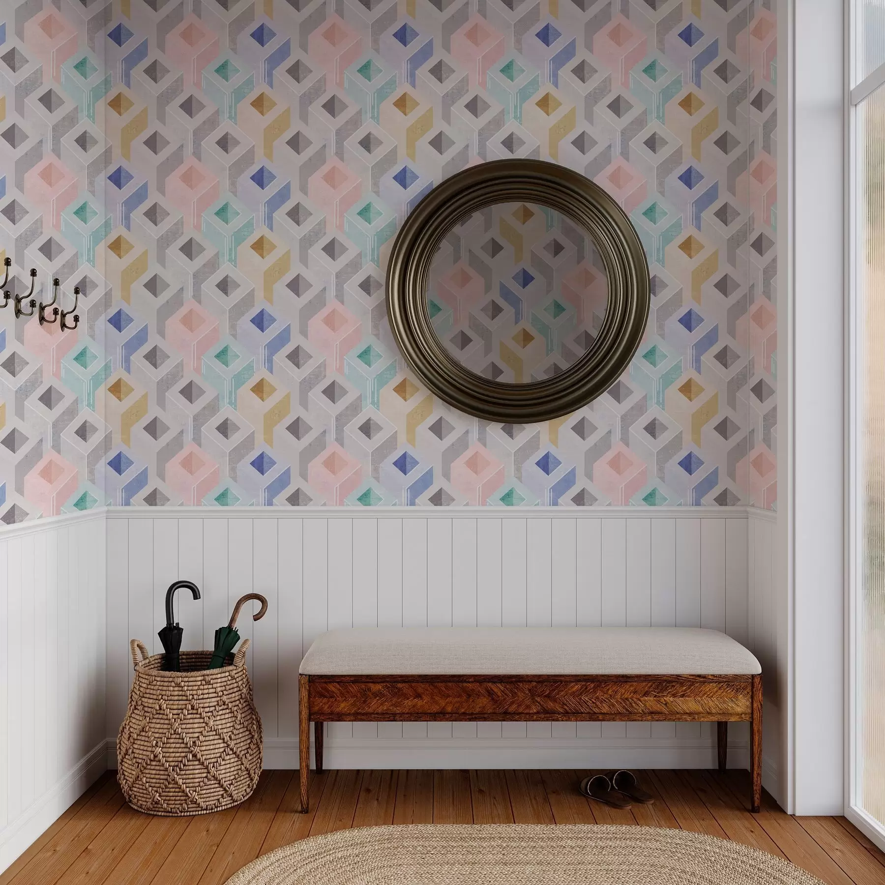 zidne murale Raznobojni paralelopipedi a00008