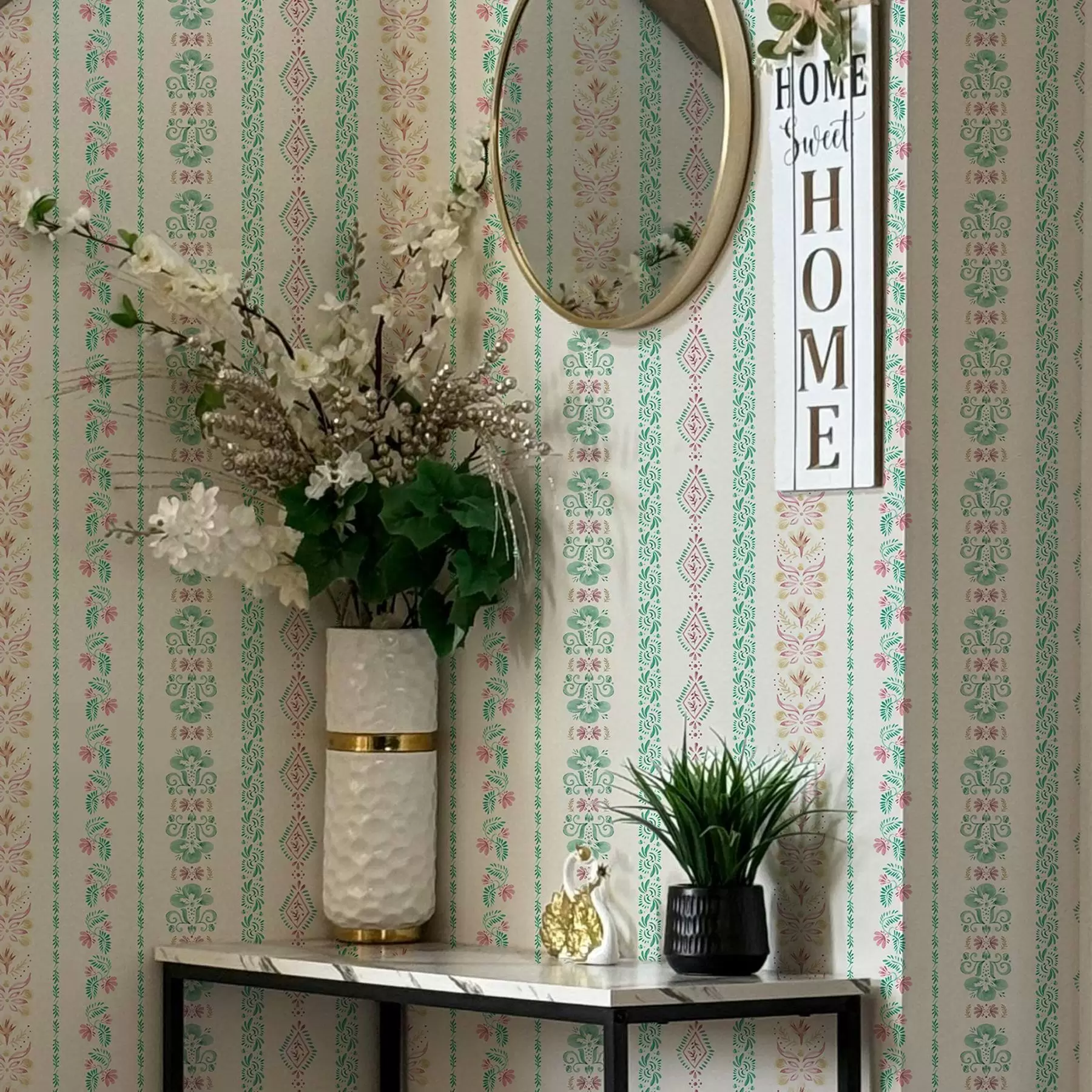 zidne murale Delikatni geometrijski ornament u stilu akvarela a00034