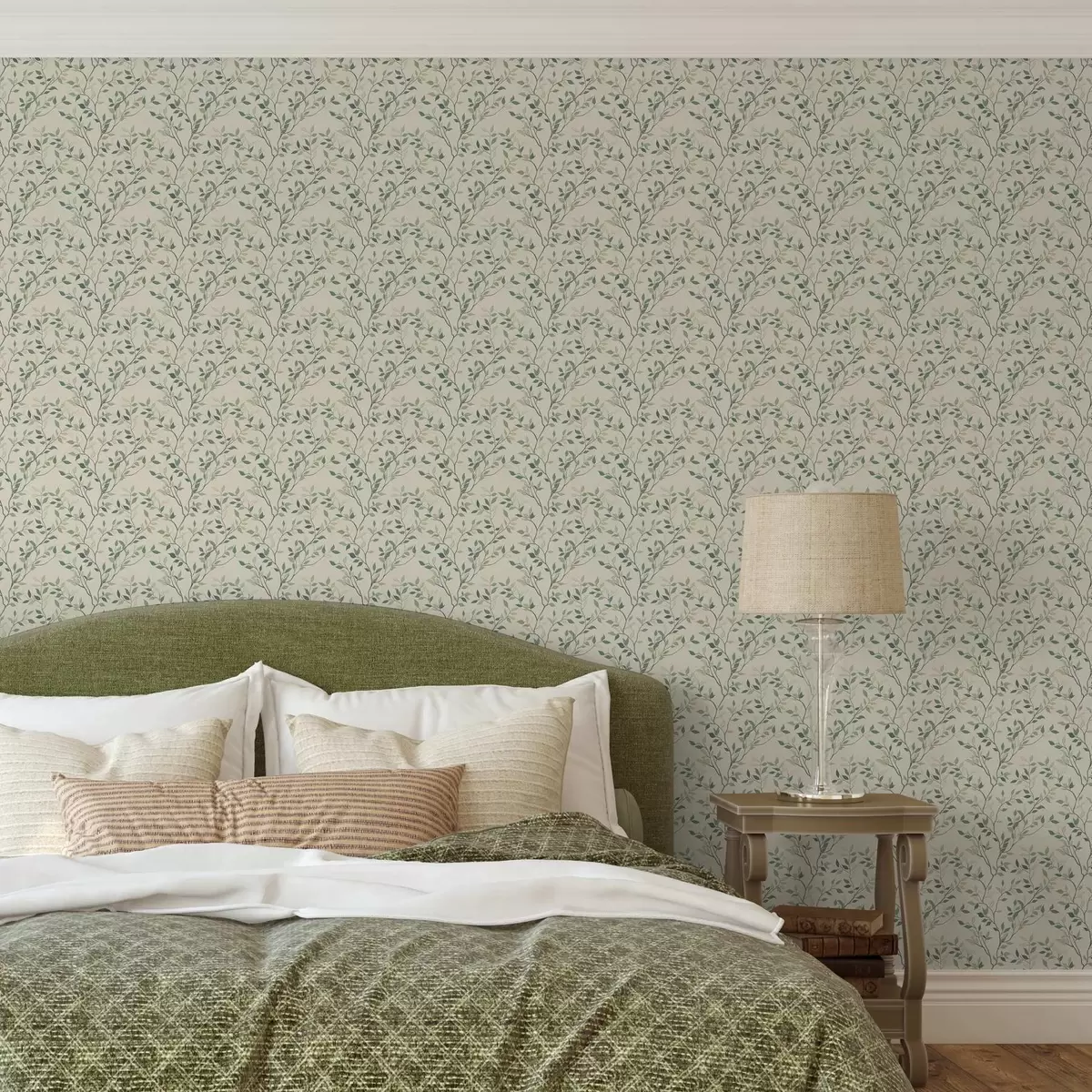 Pozadina Nježne uvijene grančice s lišćem a00071