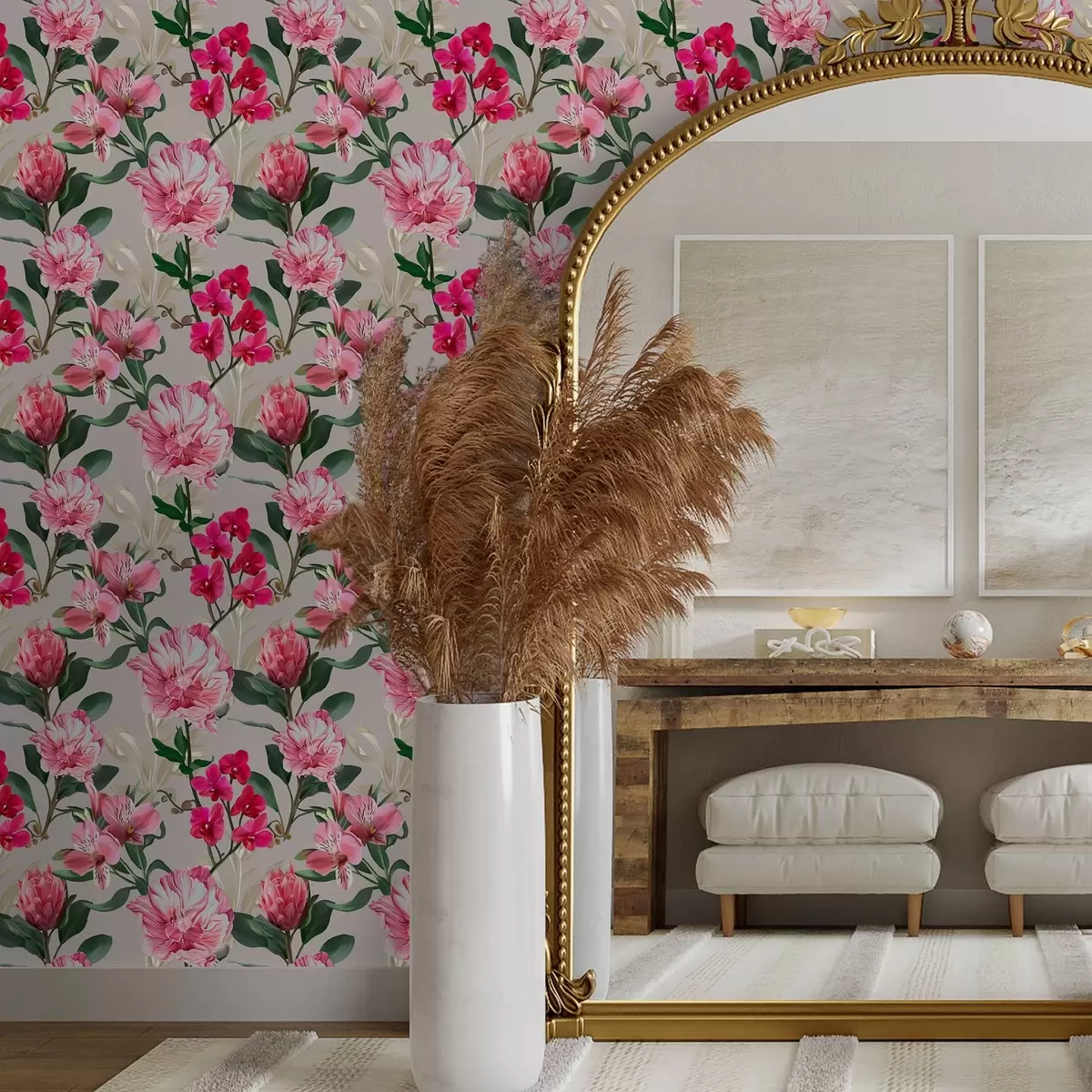 Pozadina Nježni ružičasti cvjetovi na svijetloj pozadini a00094