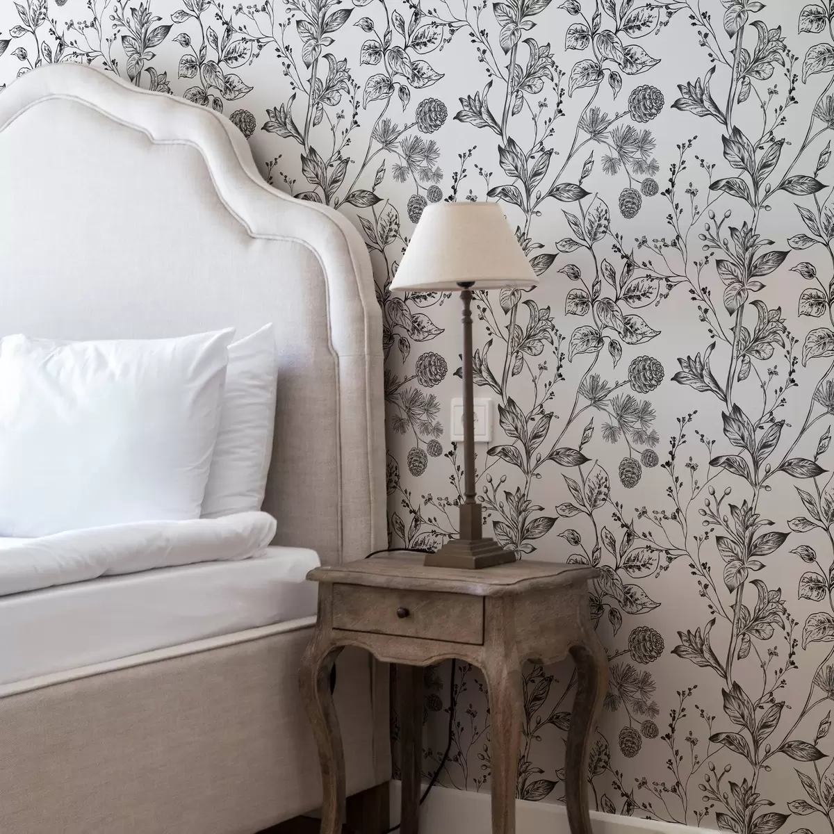 Pozadina Crno-bijele grane s lišćem na bijeloj pozadini a00098v1