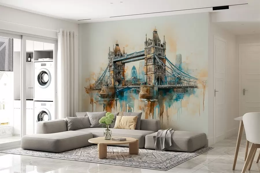 zidne murale Tower Bridge u tehnici akvarela  w03396