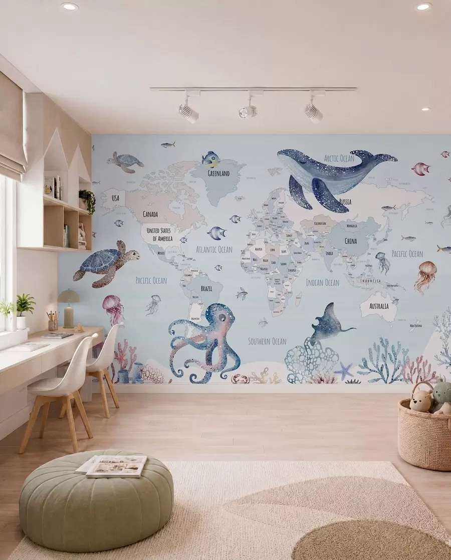 zidne murale Oceanski atlas na engleskom w03526