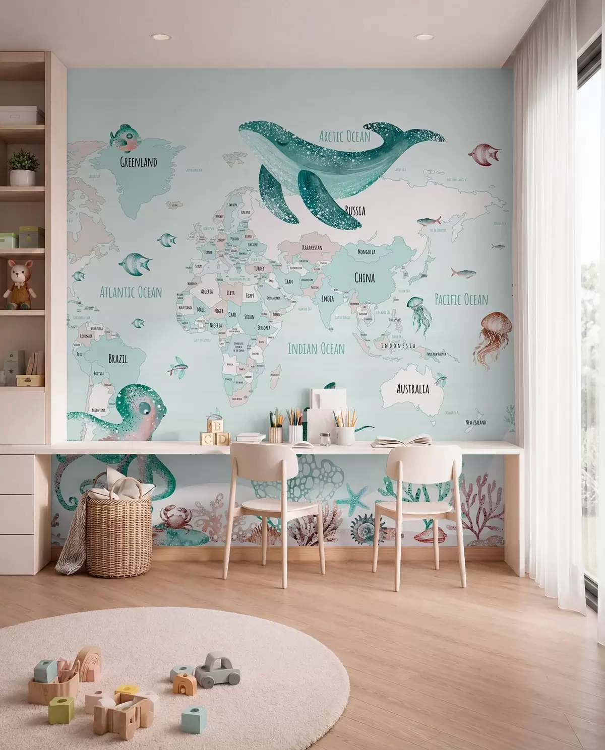zidne murale Ocean u menti na engleskom w03526v2