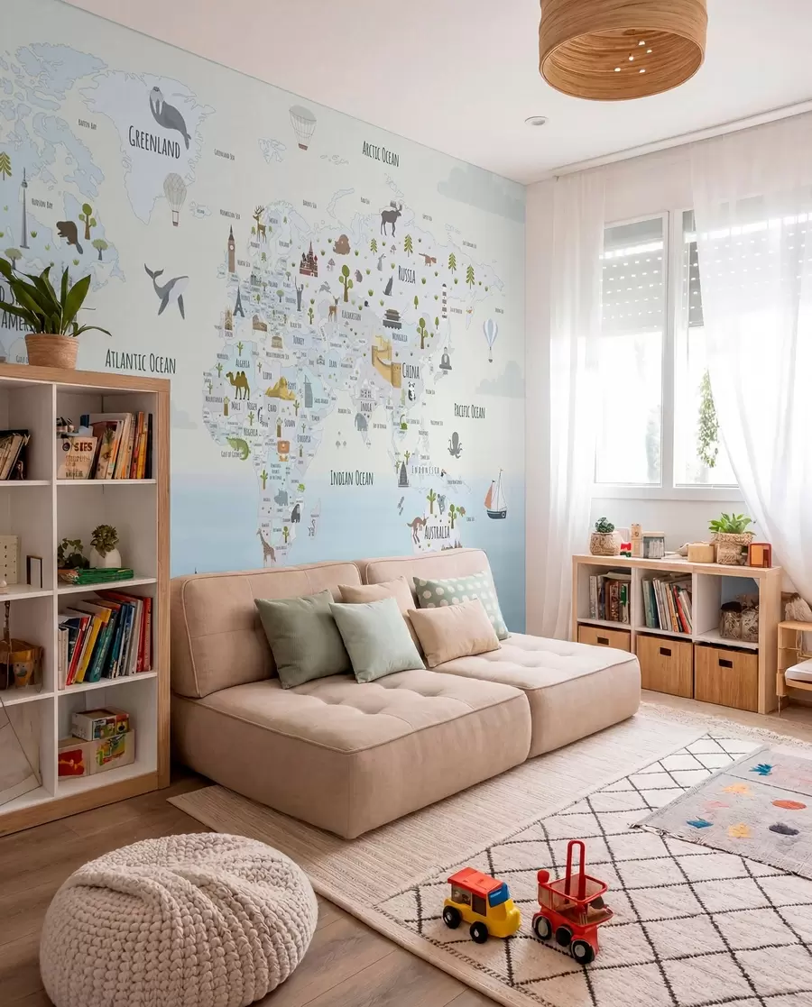 zidne murale Atlas čuda u plavom w03410