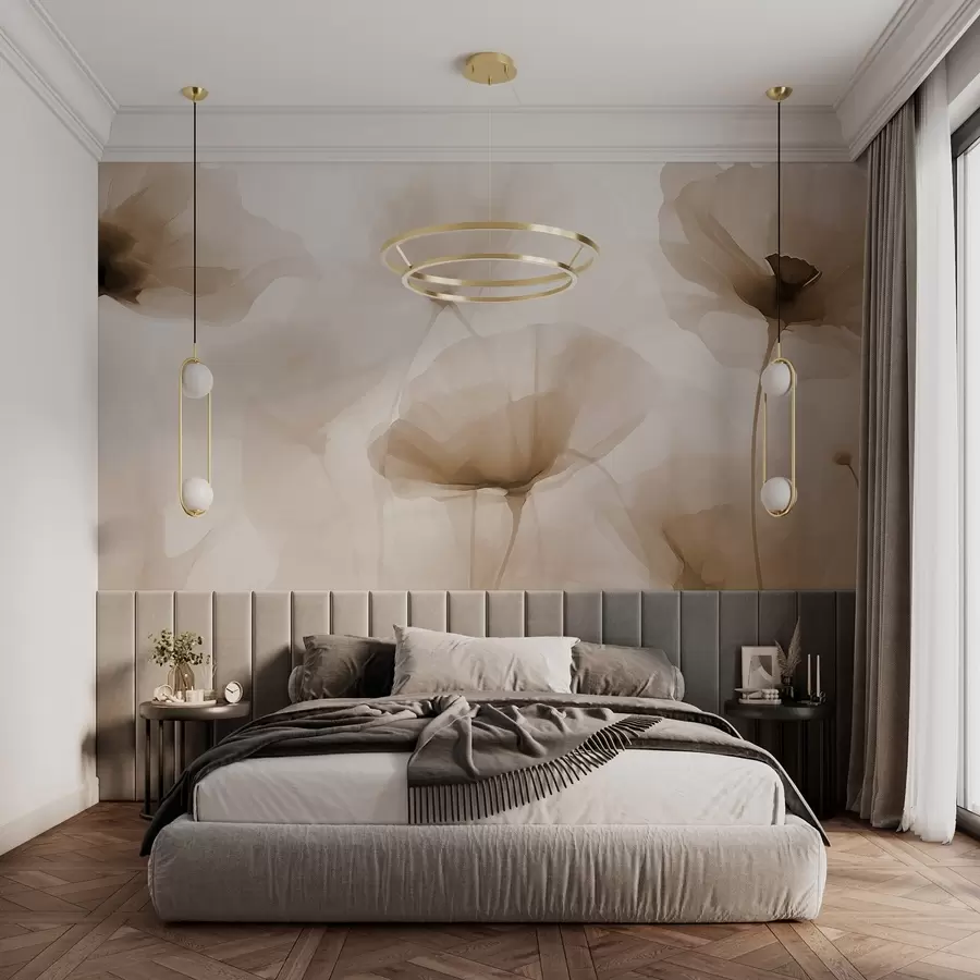 zidne murale Apstraktne siluete cvijeća w03508