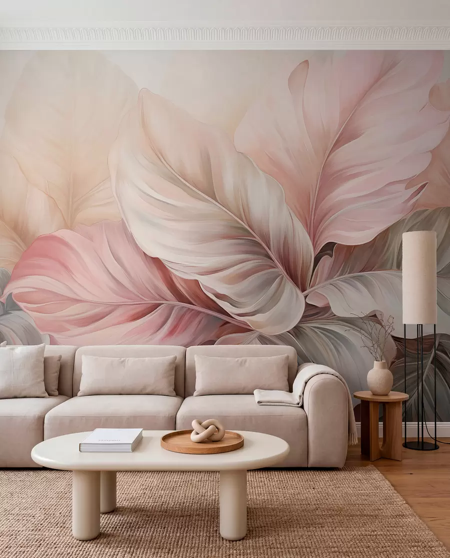 zidne murale Tropsko lišće svjetlucavih boja w03597