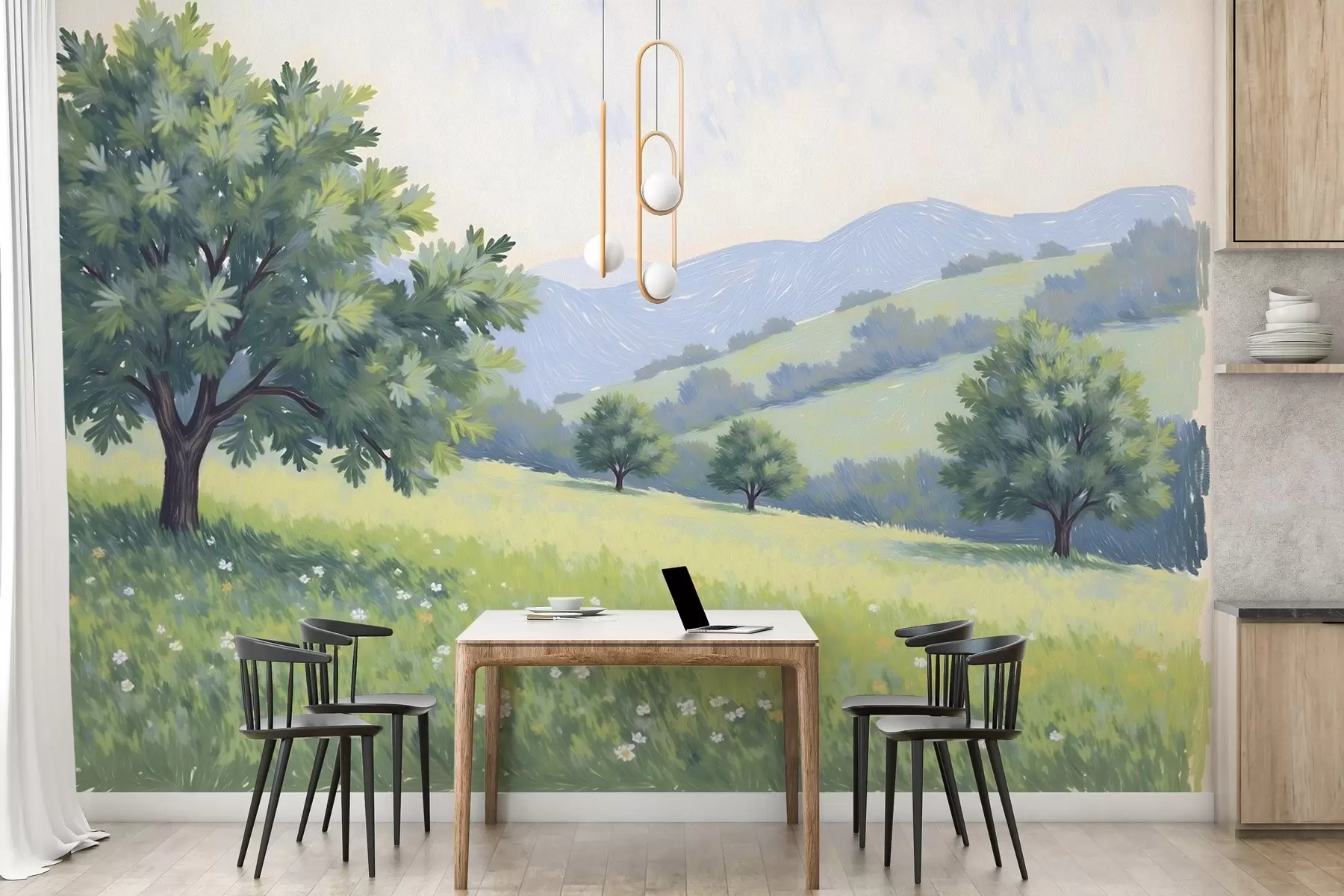 zidne murale Pejzaž slikan uljem w03656