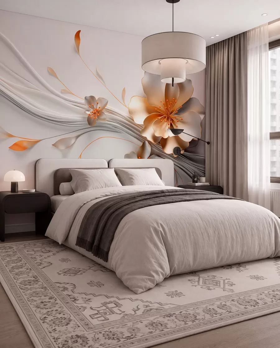 zidne murale Latice u boji marelice w09004
