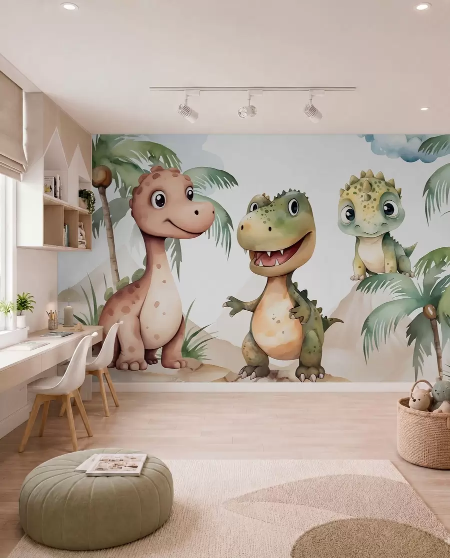 zidne murale Tri mala dinosaura w03675