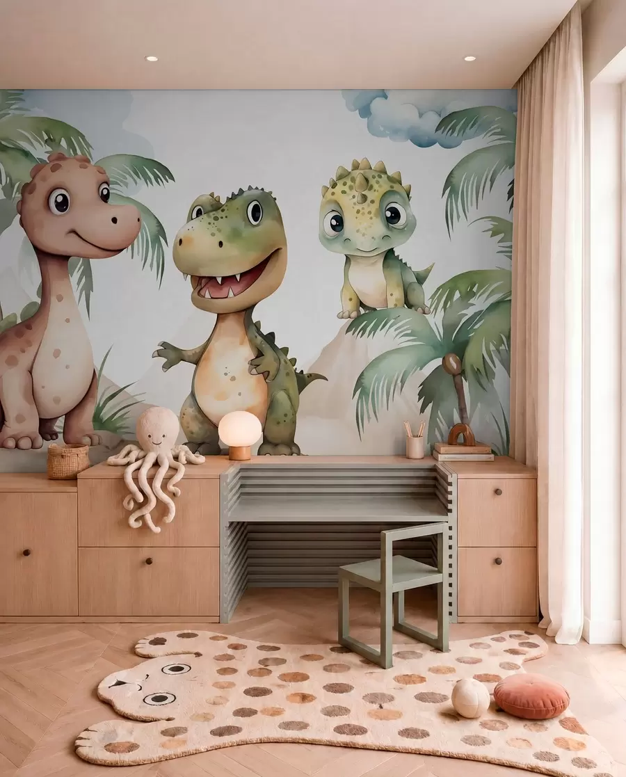 zidne murale Tri mala dinosaura w03675