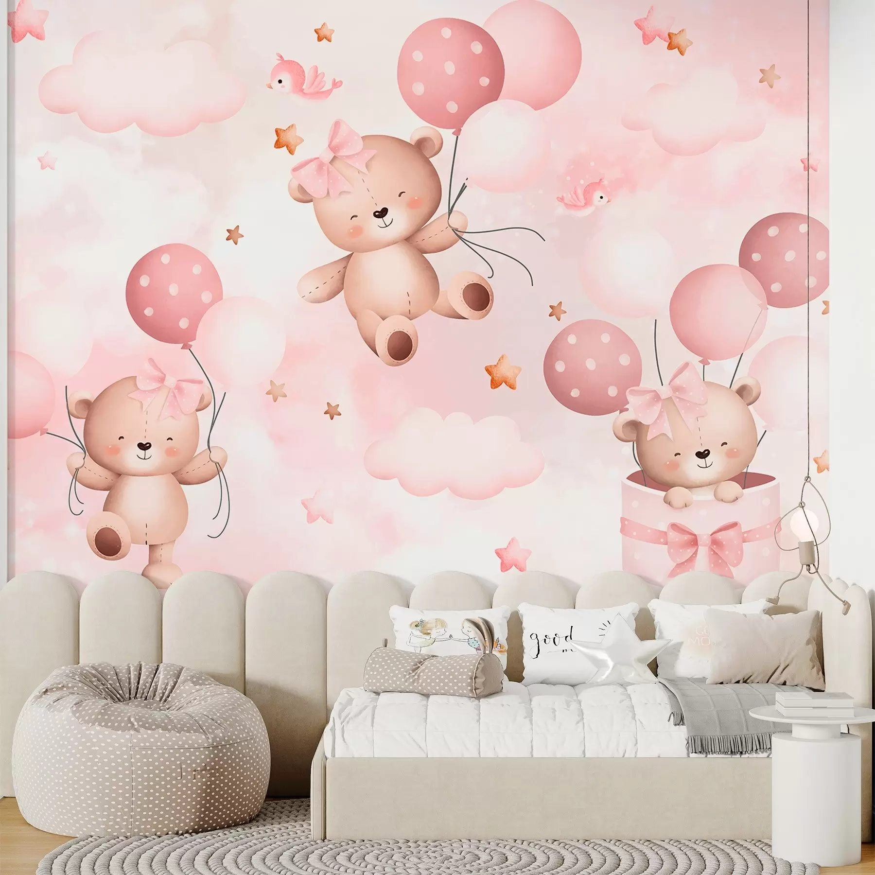 zidne murale Medvjedići s balonima w03680