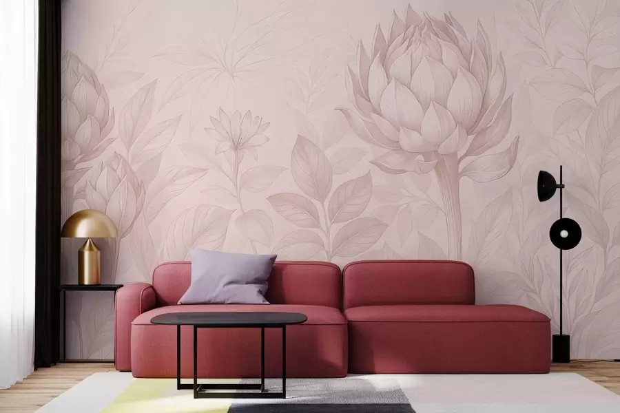 zidne murale Nježan buket raznih biljaka w03825v2