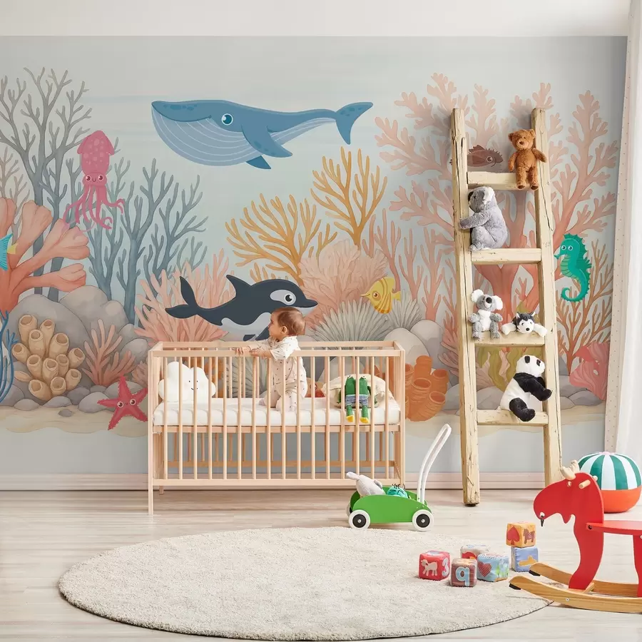 zidne murale Morski stanovnici akvarela w03828